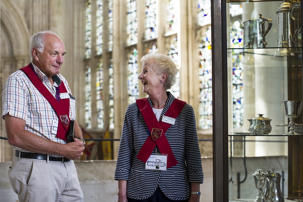 Tour guides at Winchester Cathedral
