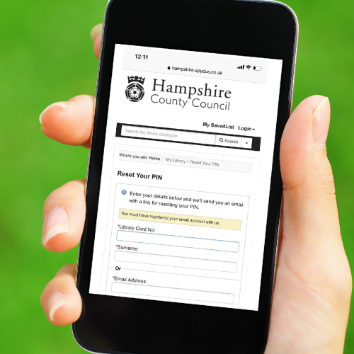 Mobile phone displaying the library app