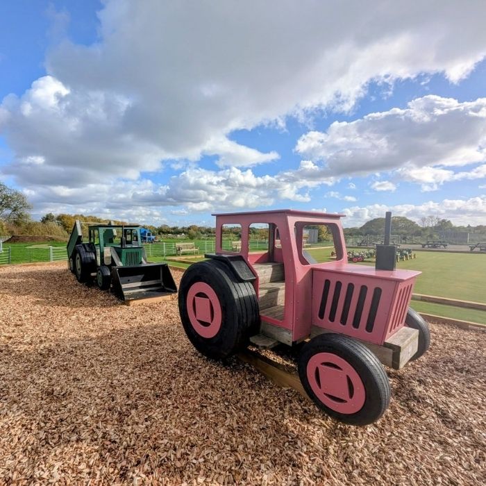 The digger and tractor play area
