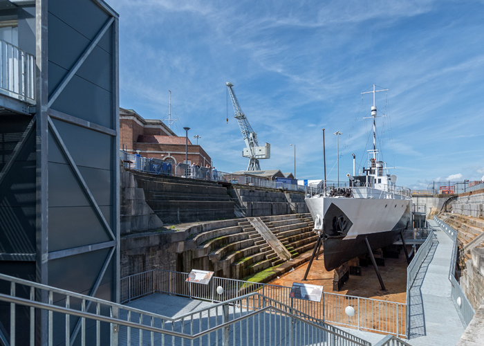 The museum ship HMS M33 in Portsmouth
