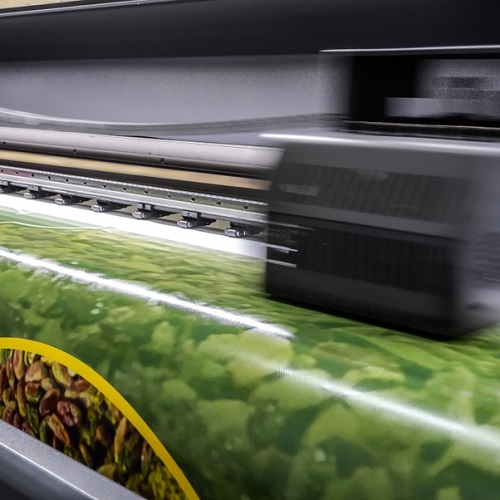 A large format printer at work