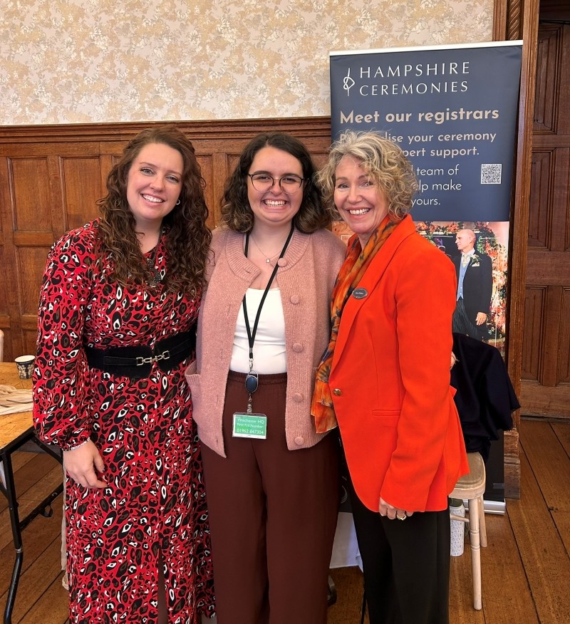Three smiling women