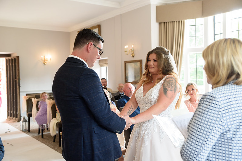 Bride and groom taking their vows