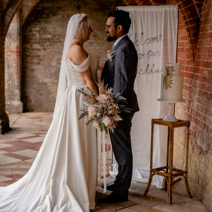 a happy couple getting married