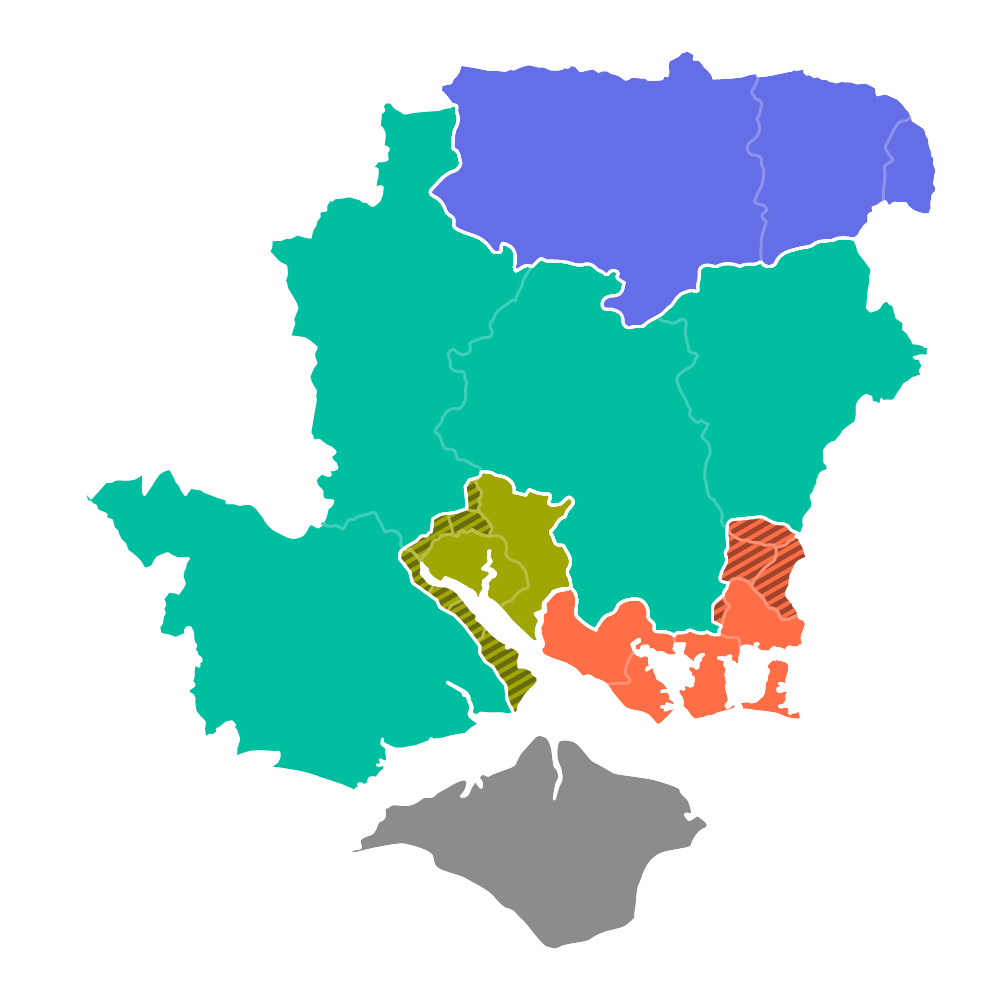 A map showing the Unitary Authority boundaries under local government reorganisation. Details are in the accompanying text.