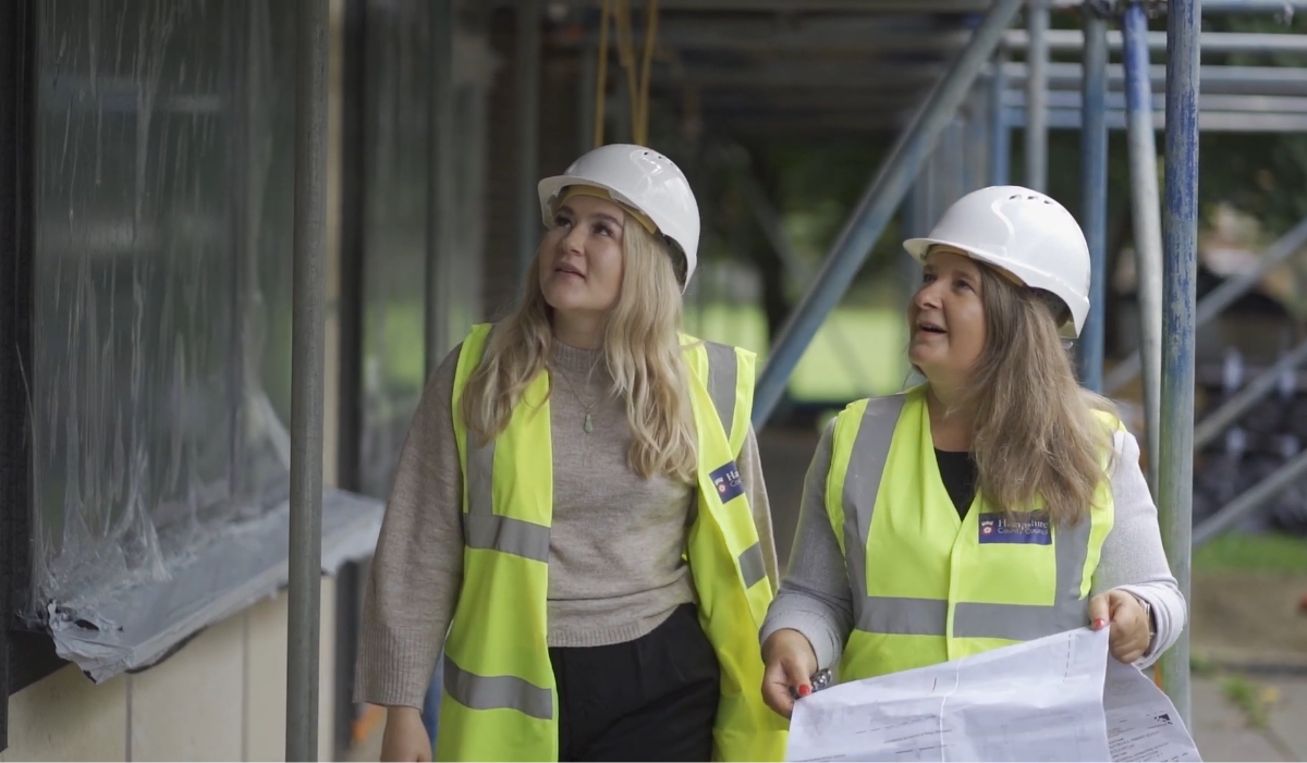 Female staff working on site
