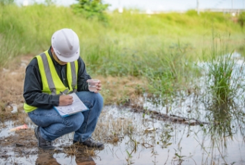 Man working on location