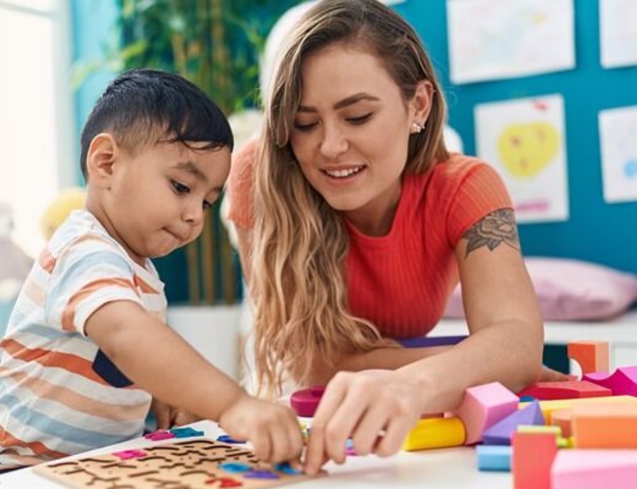 Social worker in office