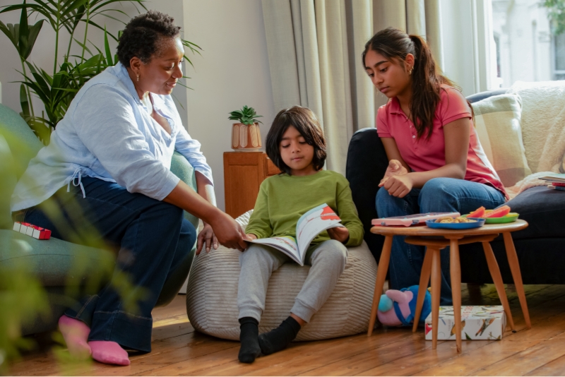 Foster family at home